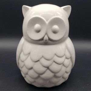 Creatology White Ceramic 7" Owl Piggy Bank w/Stopper